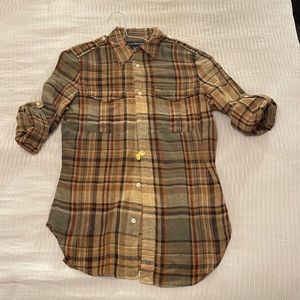 Women’s Ralph Lauren Linen Plaid Shirt